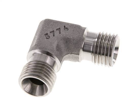 Racor acodado 90deg G1/4'' Acero inoxidable alta presión 60° Cono 350bar (4917.5psi) Hidráulico