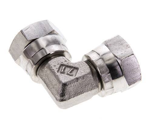 Racor Acodado 90deg G3/8'' Hembra Acero Inoxidable Alta Presión 60° Cono 425bar (5971.25psi) Hidráulico