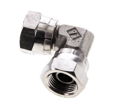 Racor Acodado 90deg G3/8'' Hembra Acero Inoxidable Alta Presión 60° Cono 425bar (5971.25psi) Hidráulico