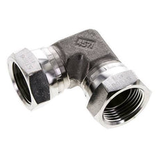 Racor Acodado 90deg G1'' Hembra Acero Inoxidable Alta Presión 60° Cono 150bar (2107.5psi) Hidráulico