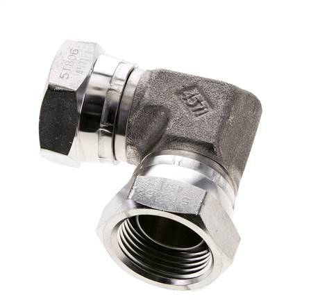 Racor Acodado 90deg G1'' Hembra Acero Inoxidable Alta Presión 60° Cono 150bar (2107.5psi) Hidráulico