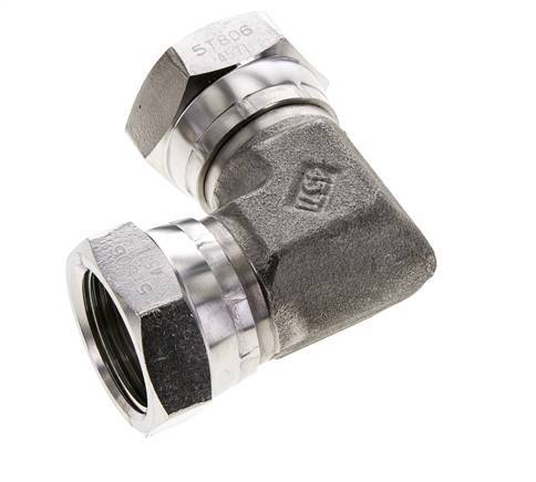 Racor Acodado 90deg G1'' Hembra Acero Inoxidable Alta Presión 60° Cono 150bar (2107.5psi) Hidráulico