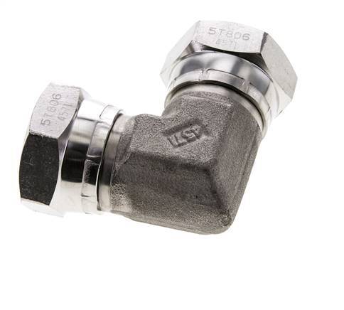 Racor Acodado 90deg G1'' Hembra Acero Inoxidable Alta Presión 60° Cono 150bar (2107.5psi) Hidráulico