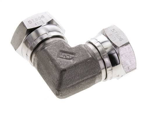 Racor Acodado 90deg G1'' Hembra Acero Inoxidable Alta Presión 60° Cono 150bar (2107.5psi) Hidráulico