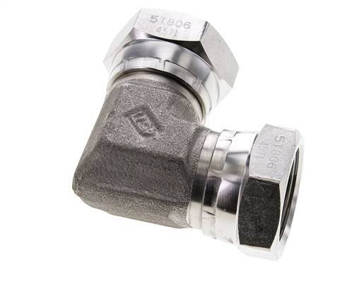 Racor Acodado 90deg G1'' Hembra Acero Inoxidable Alta Presión 60° Cono 150bar (2107.5psi) Hidráulico