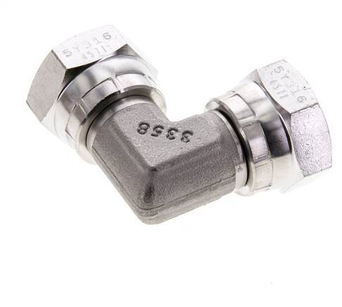 Racor Acodado 90deg G1/2'' Hembra Acero Inoxidable Alta Presión 60° Cono 300bar (4215.0psi) Hidráulico