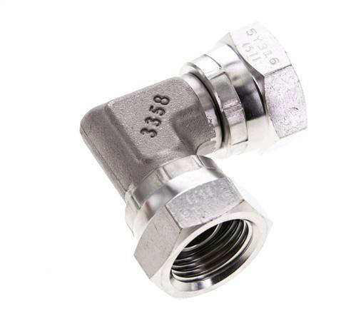 Racor Acodado 90deg G1/2'' Hembra Acero Inoxidable Alta Presión 60° Cono 300bar (4215.0psi) Hidráulico