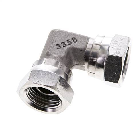 Racor Acodado 90deg G1/2'' Hembra Acero Inoxidable Alta Presión 60° Cono 300bar (4215.0psi) Hidráulico