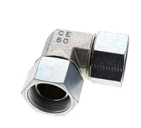 90deg Angled Fitting G1 1/2'' Female High Pressure Steel 60° Cone 125bar (1756.25psi) Hydraulic