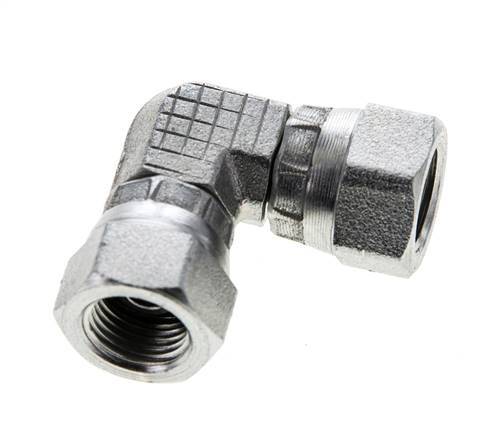 Racor acodado 90deg G1/8'' Hembra Acero alta presión 60° Cono 575bar (8078.75psi) Hidráulico