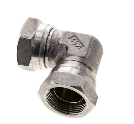 Racor Acodado 90deg G1 1/4'' Hembra Acero Inoxidable Alta Presión 60° Cono 150bar (2107.5psi) Hidráulico