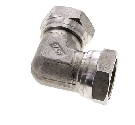 Racor Acodado 90deg G1 1/4'' Hembra Acero Inoxidable Alta Presión 60° Cono 150bar (2107.5psi) Hidráulico