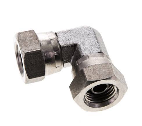Racor Acodado 90deg G1/4'' Hembra Acero Inoxidable Alta Presión 60° Cono 575bar (8078.75psi) Hidráulico