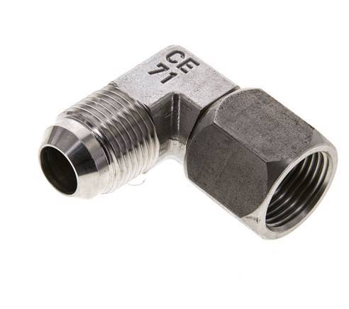90deg JIC Angled Fitting UNF 7/8''-14 Male x Female Stainless Steel 210bar (2950.5psi)