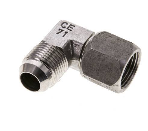 90deg JIC Angled Fitting UNF 7/8''-14 Male x Female Stainless Steel 210bar (2950.5psi)