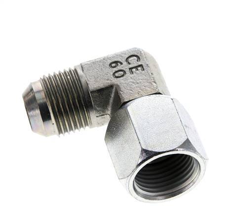 Racor acodado 90deg JIC UNF 7/8''-14 Macho x Hembra Acero 210bar (2950.5psi)