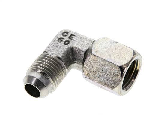 Racor acodado 90deg JIC UNF 9/16''-18 Macho x Hembra Acero 275bar (3863.75psi)