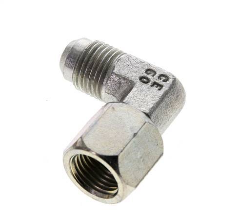 Racor acodado 90deg JIC UNF 9/16''-18 Macho x Hembra Acero 275bar (3863.75psi)