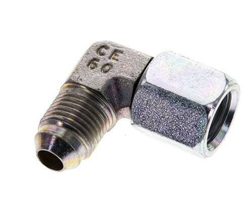 Racor acodado 90deg JIC UNF 1/2''-20 Macho x Hembra Acero 275bar (3863.75psi)