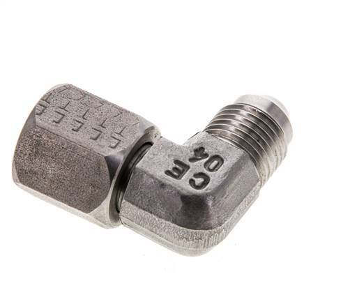 Racor acodado 90deg JIC UNF 1/2''-20 Macho x Hembra Acero inoxidable 275bar (3863.75psi)