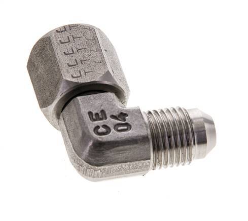 Racor acodado 90deg JIC UNF 1/2''-20 Macho x Hembra Acero inoxidable 275bar (3863.75psi)