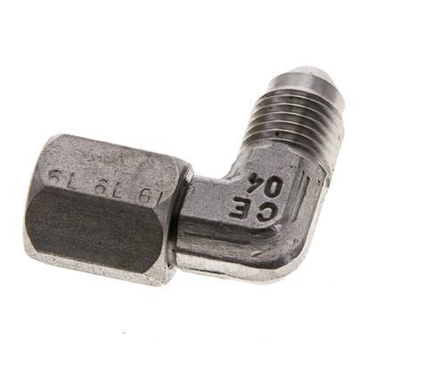Racor acodado 90deg JIC UNF 7/16''-20 Macho x Hembra Acero inoxidable 310bar (4355.5psi)