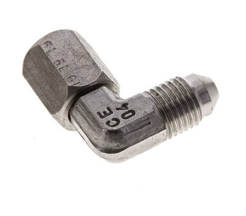 Racor acodado 90deg JIC UNF 7/16''-20 Macho x Hembra Acero inoxidable 310bar (4355.5psi)