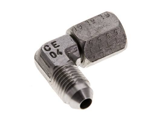 Racor acodado 90deg JIC UNF 7/16''-20 Macho x Hembra Acero inoxidable 310bar (4355.5psi)