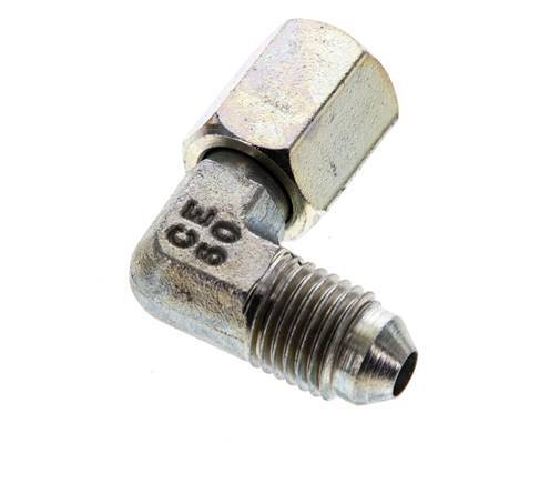 Racor acodado 90deg JIC UNF 7/16''-20 Macho x Hembra Acero 310bar (4355.5psi)