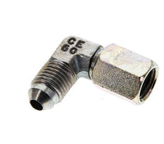 Racor acodado 90deg JIC UNF 7/16''-20 Macho x Hembra Acero 310bar (4355.5psi)