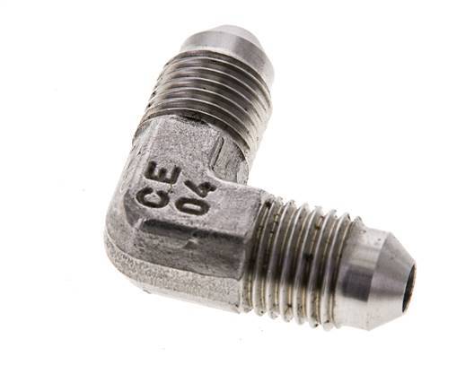 Racor acodado 90deg JIC UNF 7/16''-20 Macho Acero inoxidable 450bar (6322.5psi)