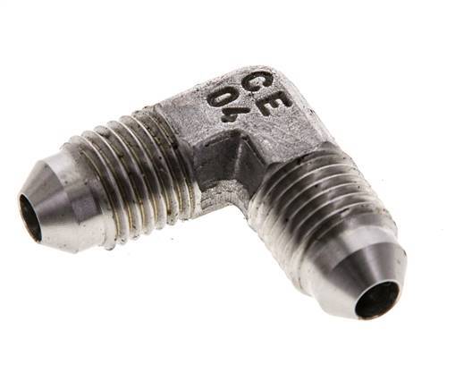 Racor acodado 90deg JIC UNF 7/16''-20 Macho Acero inoxidable 450bar (6322.5psi)