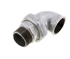 Conector acodado de 90 grados 2'' macho R x hembra Rp hierro fundido junta cónica 25bar (351.25psi)