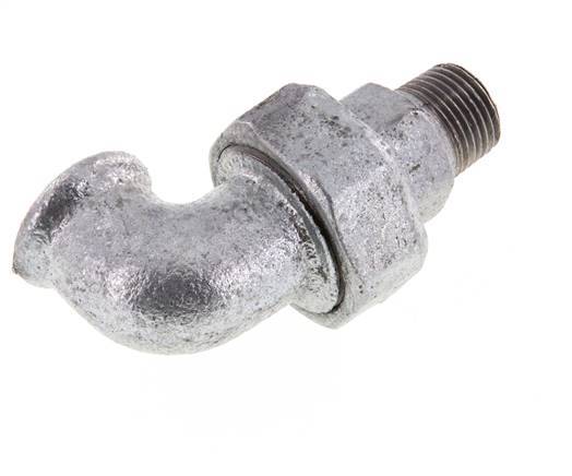 Conector acodado 90deg 1/2'' Macho R x Hembra Rp Hierro fundido Sello cónico 25bar (351.25psi)