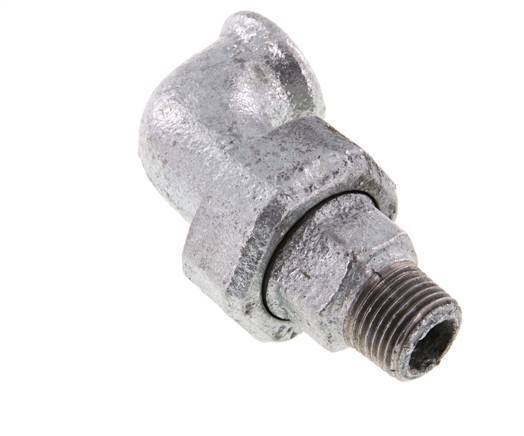 Conector acodado 90deg 1/2'' Macho R x Hembra Rp Hierro fundido Sello cónico 25bar (351.25psi)