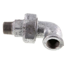 Conector acodado 90deg 1/2'' Macho R x Hembra Rp Hierro fundido Sello cónico 25bar (351.25psi)
