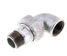 Conector acodado de 90 grados 1'' macho R x hembra Rp hierro fundido junta cónica 25bar (351.25psi)