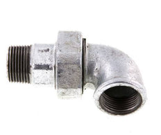 Conector acodado de 90 grados 1'' macho R x hembra Rp hierro fundido junta cónica 25bar (351.25psi)