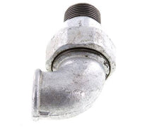Conector acodado de 90 grados 1'' macho R x hembra Rp hierro fundido junta cónica 25bar (351.25psi)