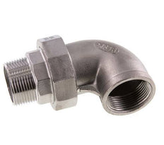 Conector acodado 90deg 1 1/4'' Macho R x Hembra Rp Acero inoxidable Junta cónica 16bar (224.8psi)