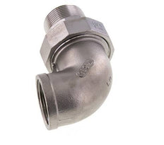 Conector acodado 90deg 1 1/4'' Macho R x Hembra Rp Acero inoxidable Junta cónica 16bar (224.8psi)