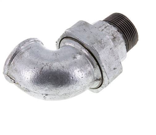 Conector acodado de 90 grados 1 1/4'' macho R x hembra Rp hierro fundido junta cónica 25bar (351.25psi)