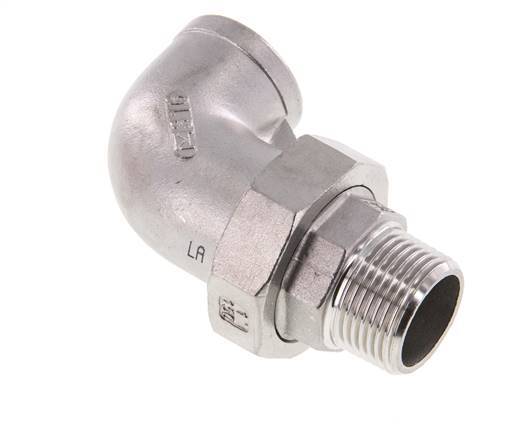 Conector acodado de 90 grados 1'' macho R x hembra Rp Junta cónica de acero inoxidable 16bar (224.8psi)