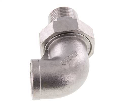 Conector acodado de 90 grados 1'' macho R x hembra Rp Junta cónica de acero inoxidable 16bar (224.8psi)