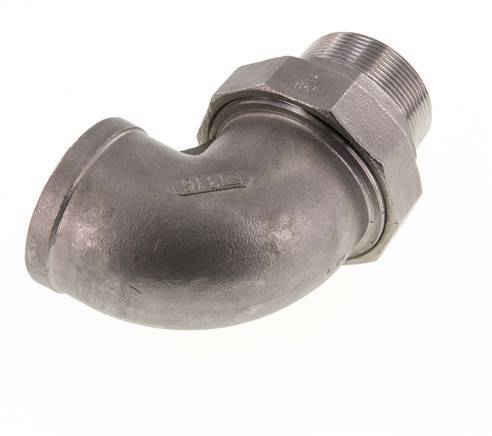 Conector acodado de 90 grados 2'' macho R x hembra Rp Junta cónica de acero inoxidable 16bar (224.8psi)