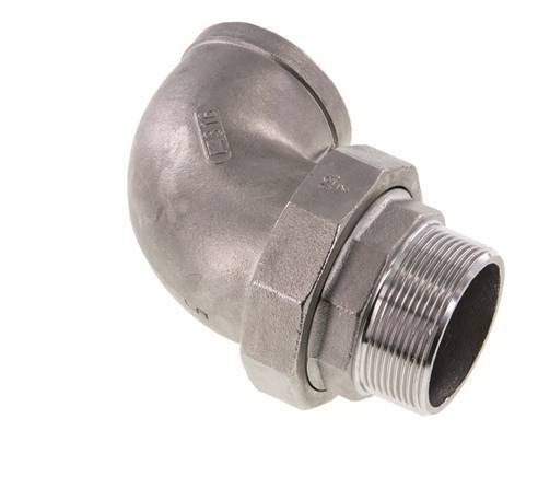Conector acodado de 90 grados 2'' macho R x hembra Rp Junta cónica de acero inoxidable 16bar (224.8psi)