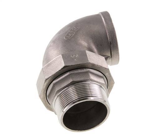 Conector acodado de 90 grados 2'' macho R x hembra Rp Junta cónica de acero inoxidable 16bar (224.8psi)