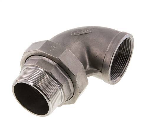 Conector acodado de 90 grados 2'' macho R x hembra Rp Junta cónica de acero inoxidable 16bar (224.8psi)