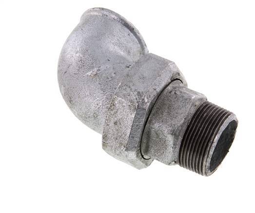 Conector acodado de 90 grados 1 1/2'' macho R x hembra Rp hierro fundido junta cónica 25bar (351.25psi)