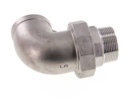 Conector acodado 90deg 1 1/2'' Macho R x Hembra Rp Junta cónica de acero inoxidable 16bar (224.8psi)